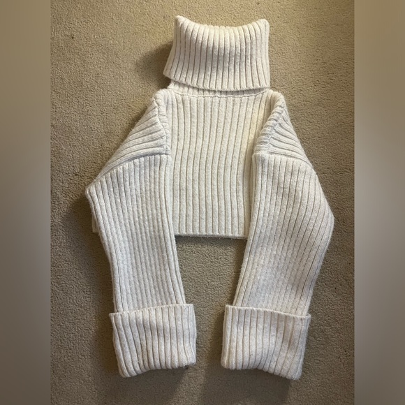 Zara white cropped sweater - Picture 1 of 2